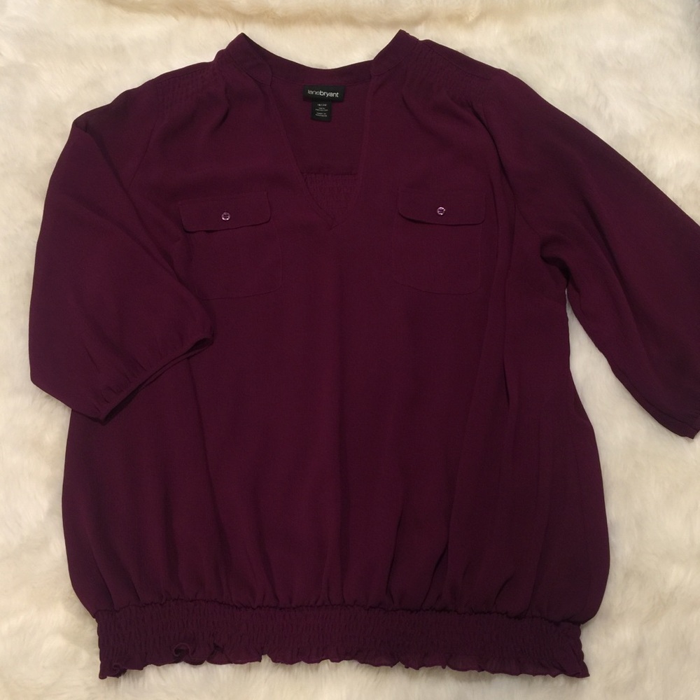 Lane Bryant 3/4 sleeve sheer blouse. 18/20.